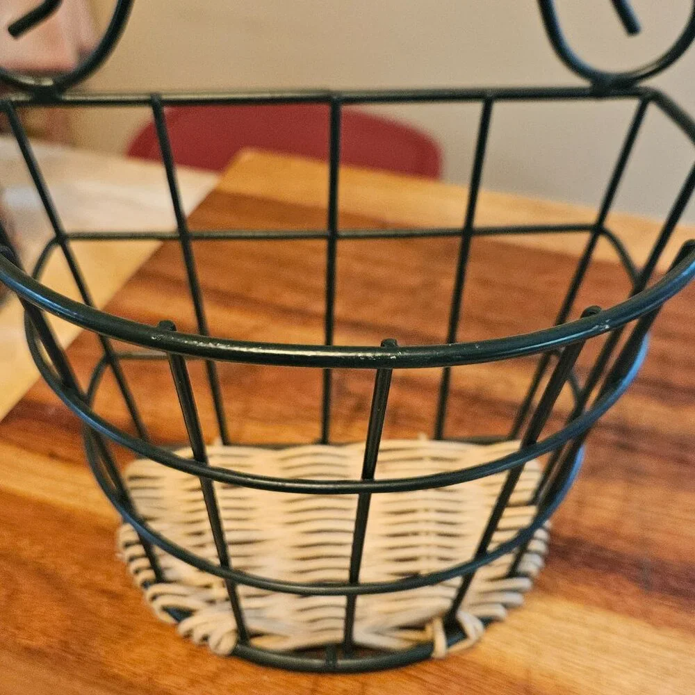 butterfly metal wicker wall basket
